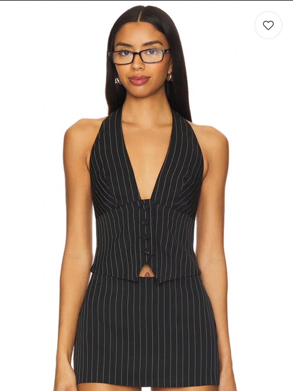 Black Pinstripe Grace Top